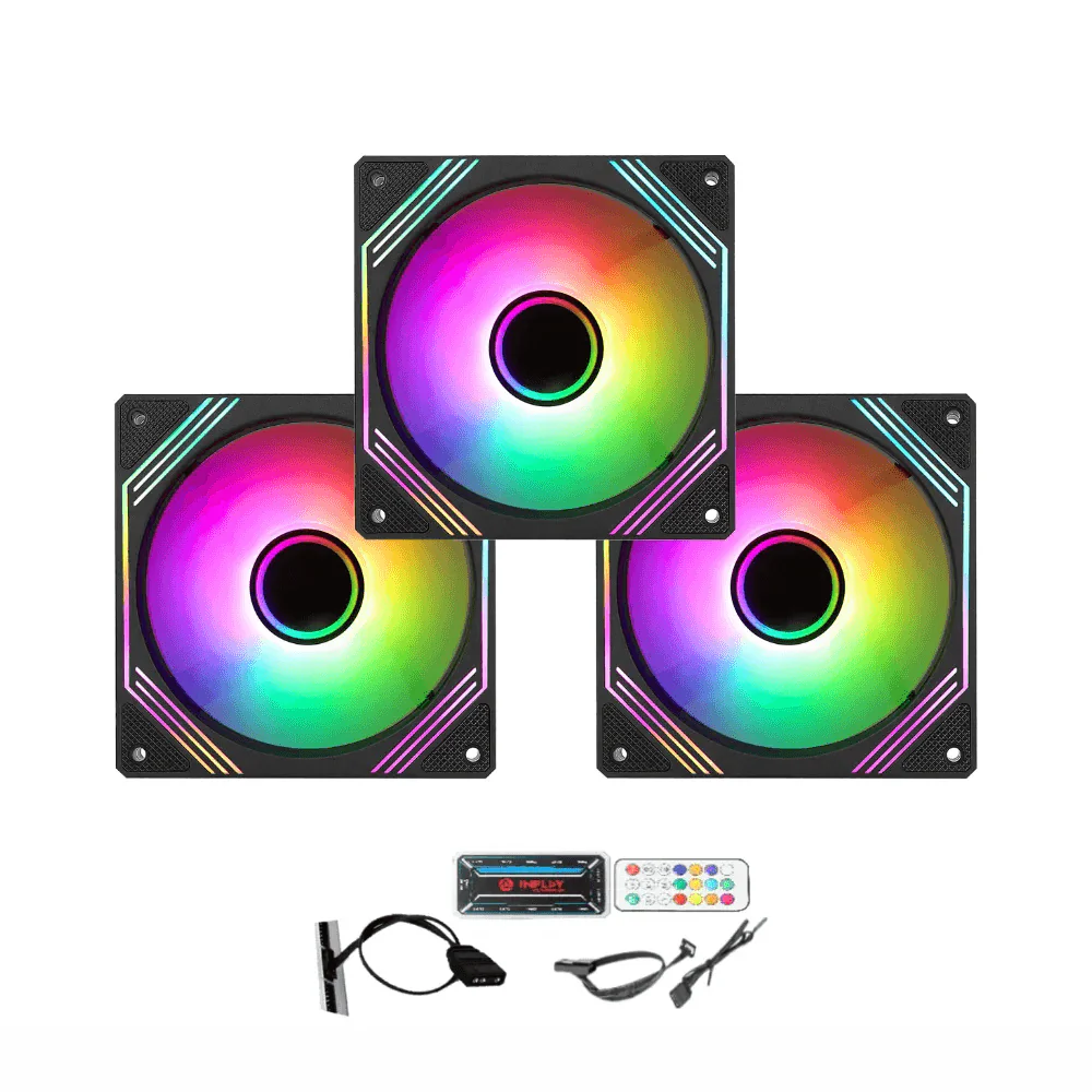 Doss Zyber X3 aRGB 3 in 1 Fan | BLACK