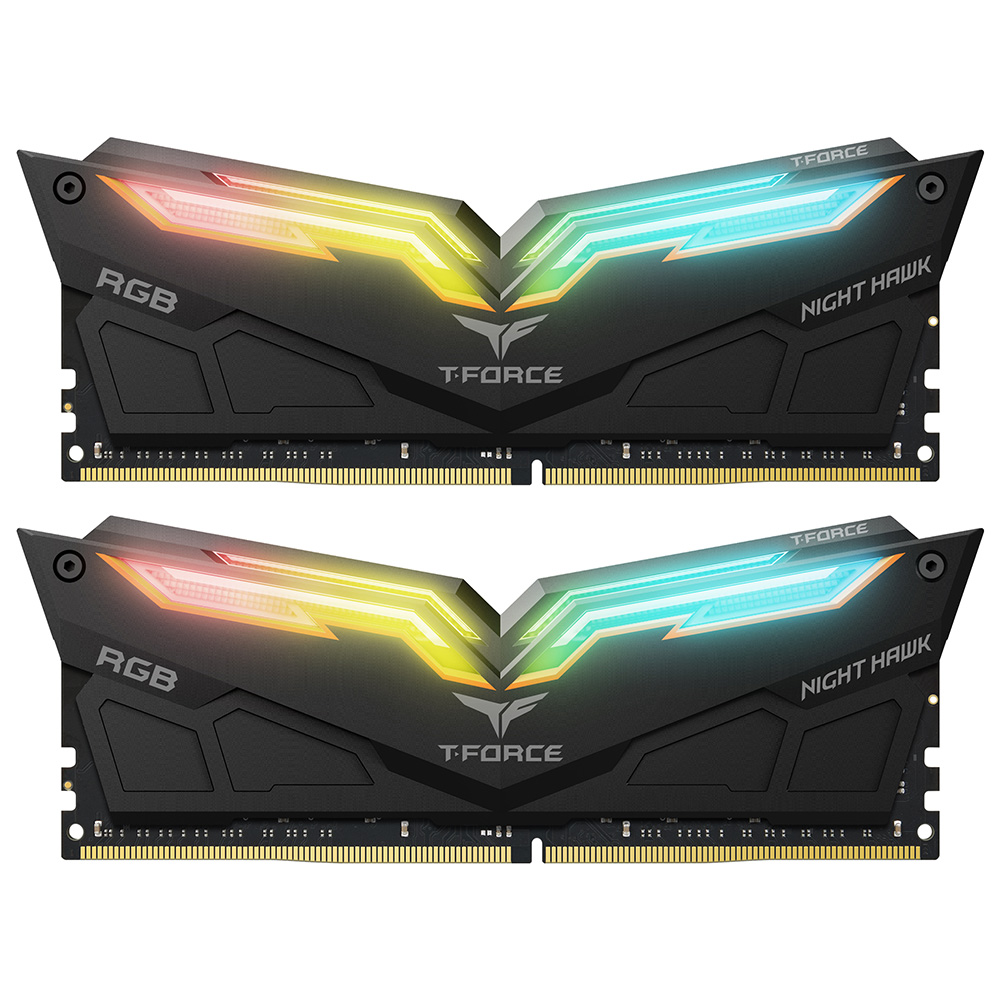 16GB Team T-Force Night Hawk RGB  (2 x 8GB) 3200mhz DDR4 | BLACK
