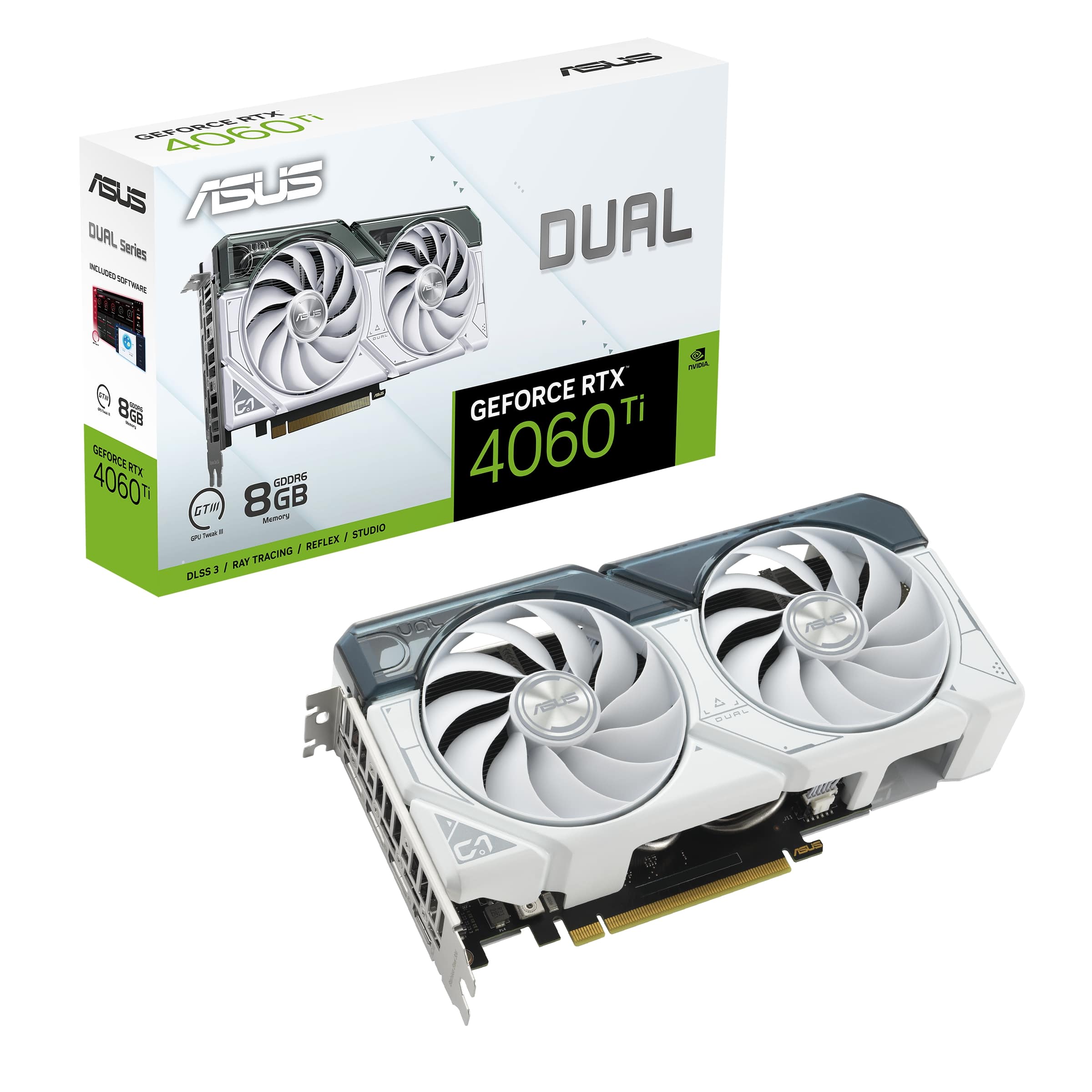 Asus Dual GeForce RTX 4060 Ti White OC Edition 8GB GDDR6